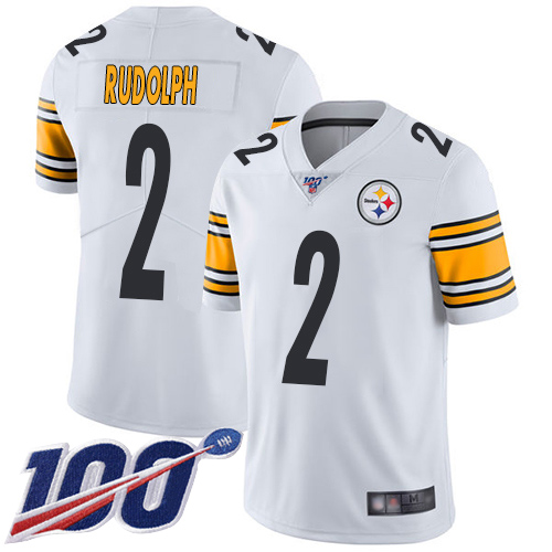 Youth Pittsburgh Steelers Football 2 Limited White Mason Rudolph Road 100th Season Vapor Untouchable Nike NFL Jersey